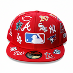 NBA New Era Flat Brim Cap Red