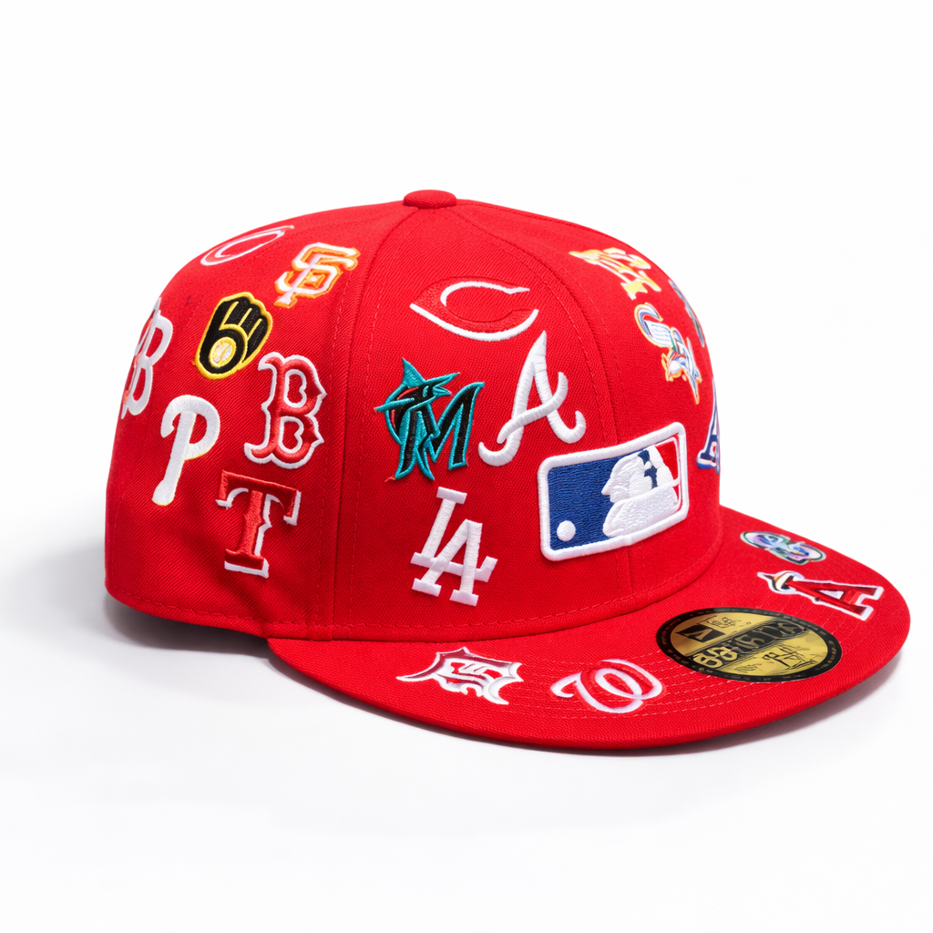 NBA New Era Flat Brim Cap Red