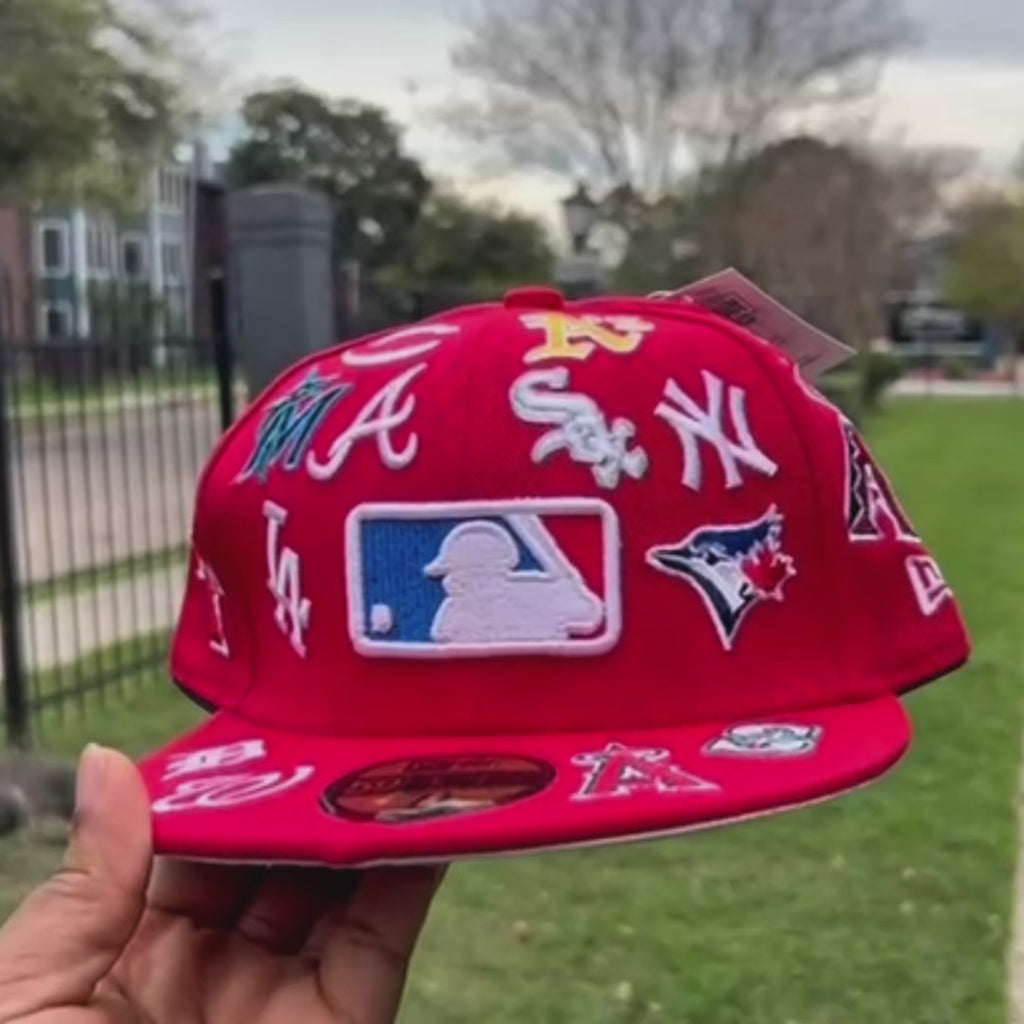 NBA New Era Flat Brim Cap Red